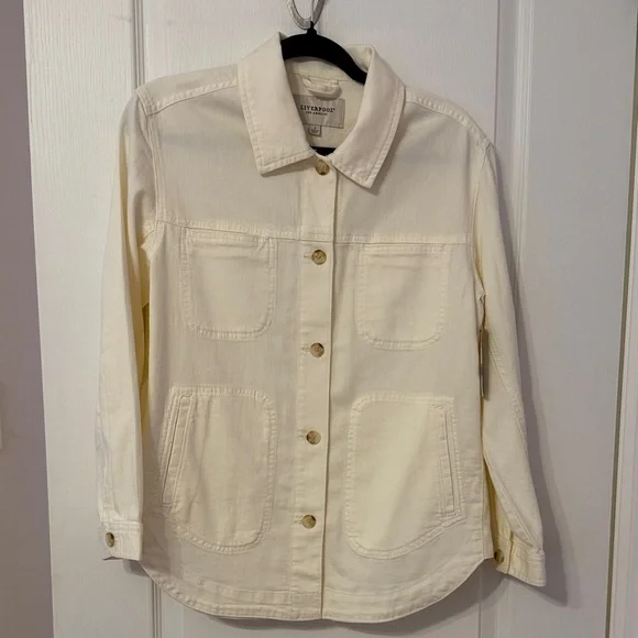 Liverpool Cream Button-Front Utility Jacket - Picture 2 of 11